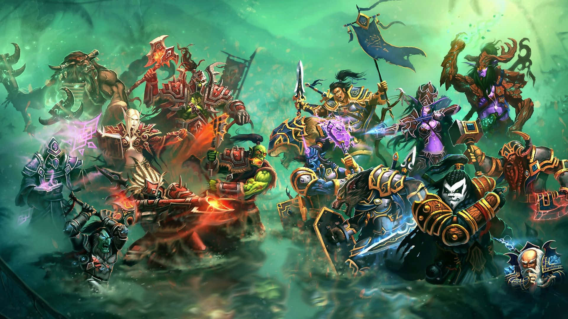 Stunning World of Warcraft Races In Action Wallpaper