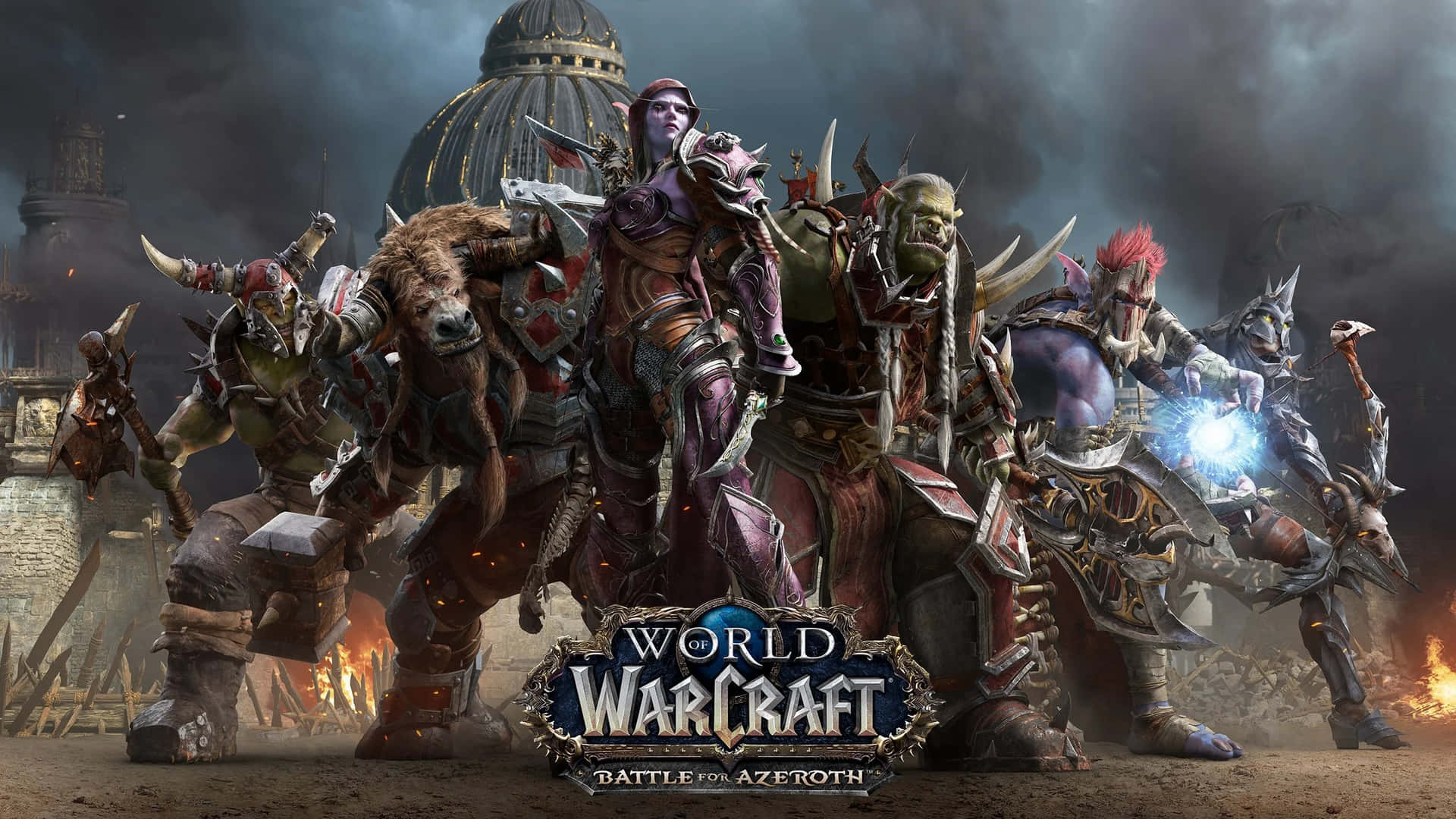 Epic Battle Among World Of Warcraft Races Wallpaper