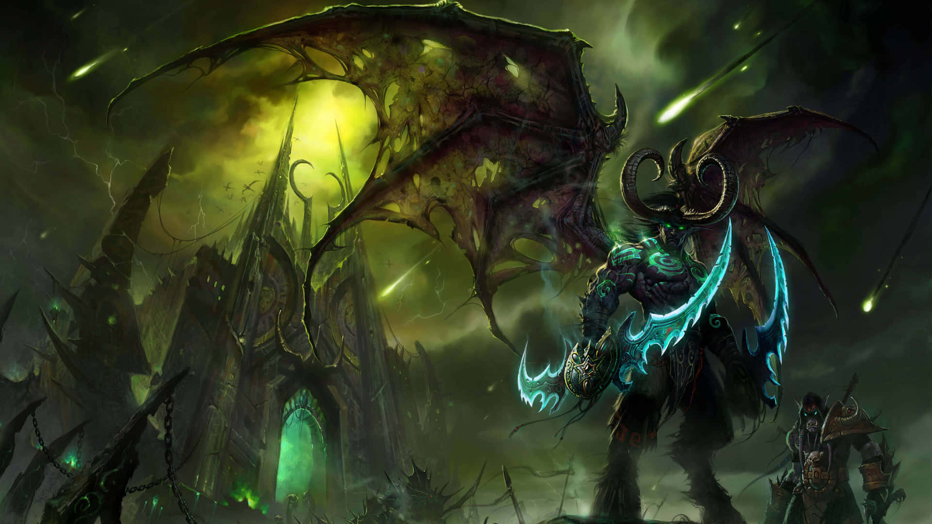 A World of Warcraft Races gathering in an epic battle scene Wallpaper