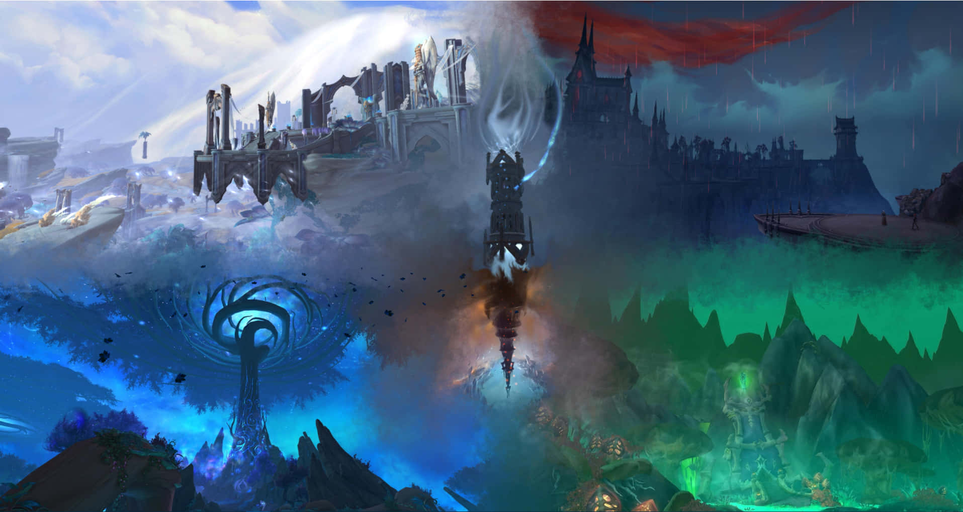 Kom klar til at udforske skiftende horren i verden af ​​Warcraft Shadowlands Wallpaper