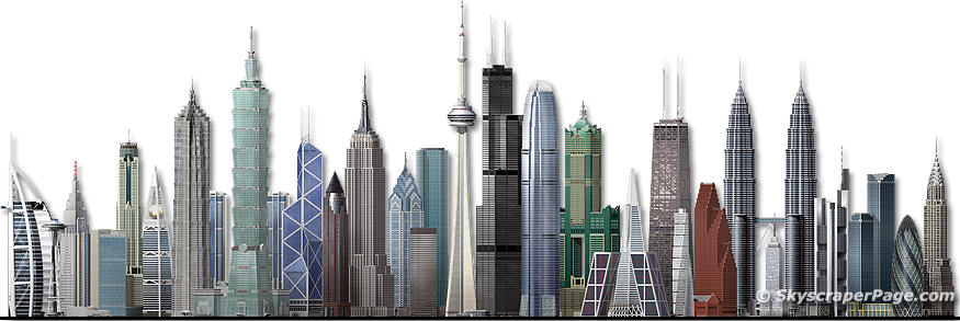 World_ Skyscrapers_ Silhouette PNG