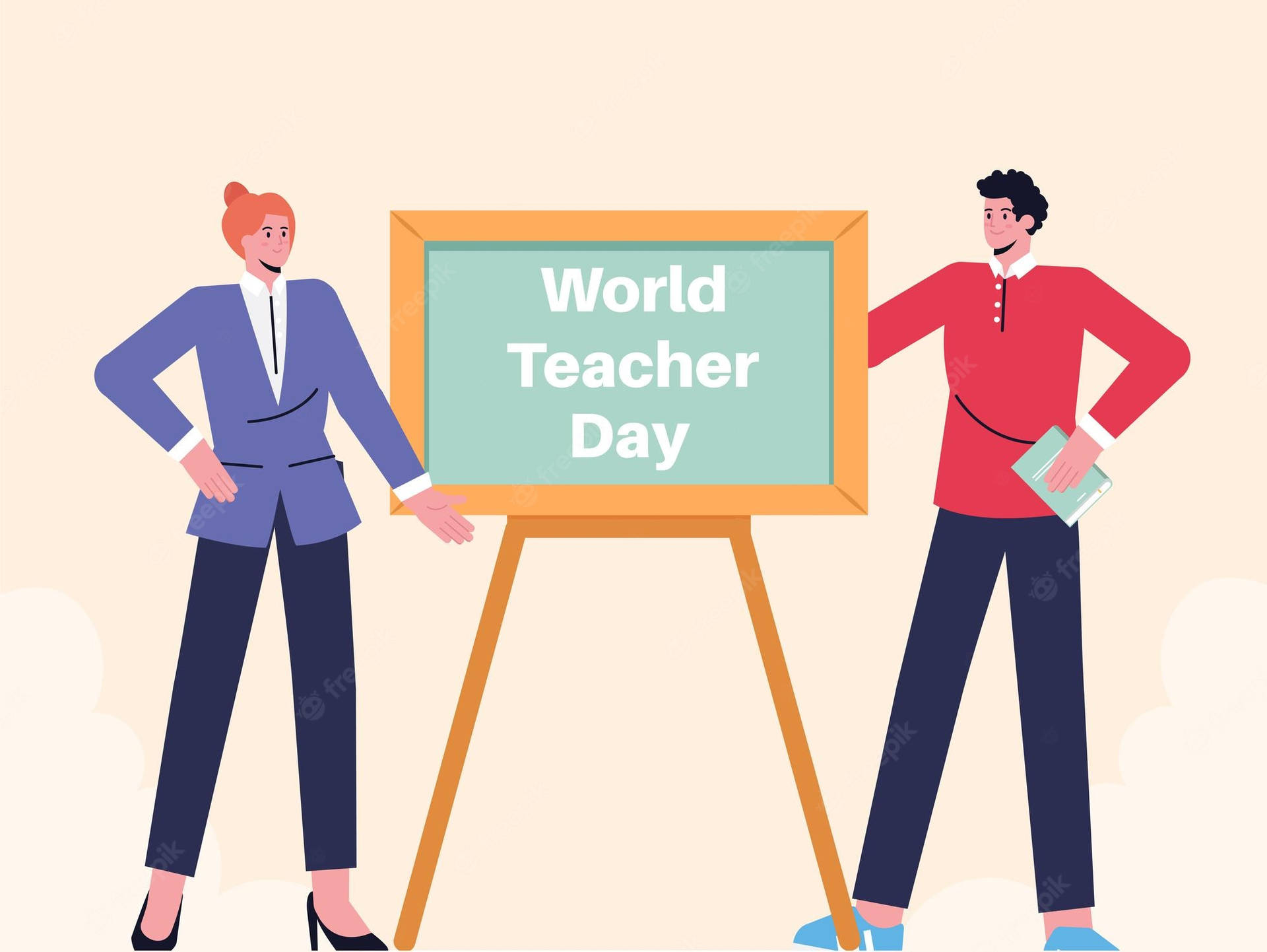 World Teacher's Day Greeting Vector Art Wallpaper