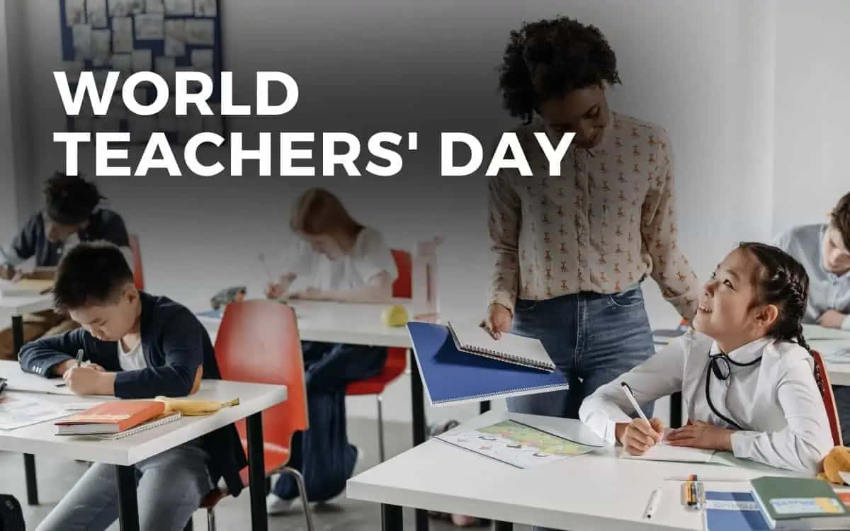 World Teachers Day Celebration Classroom Scene Wallpaper