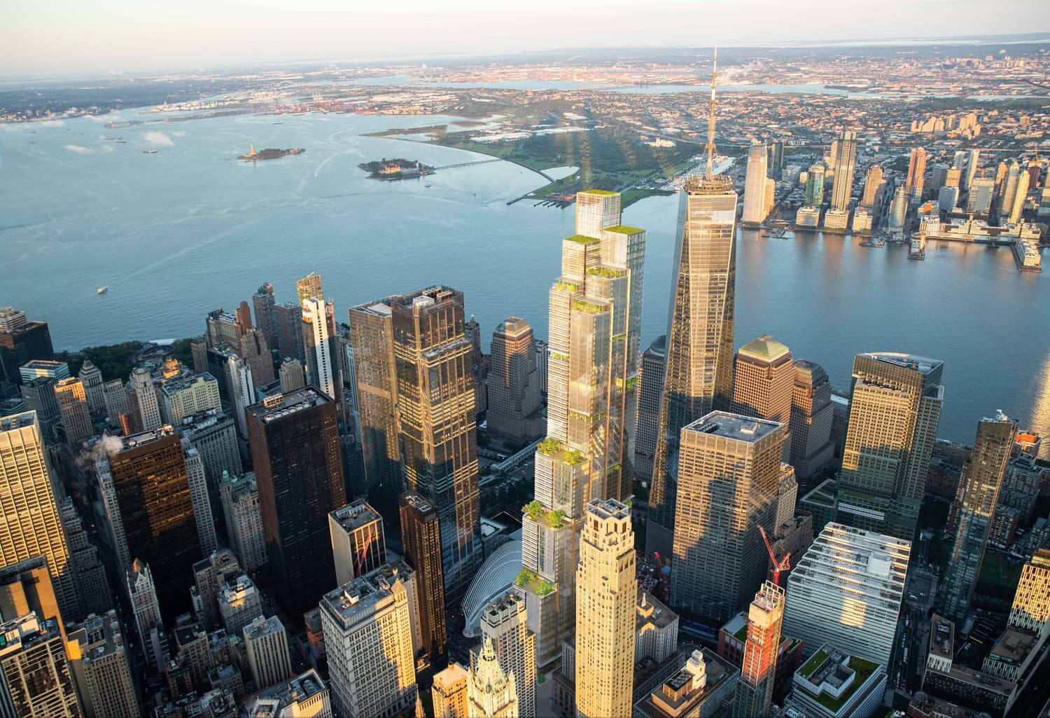 Vistade La Ciudad Del World Trade Center. Fondo de pantalla