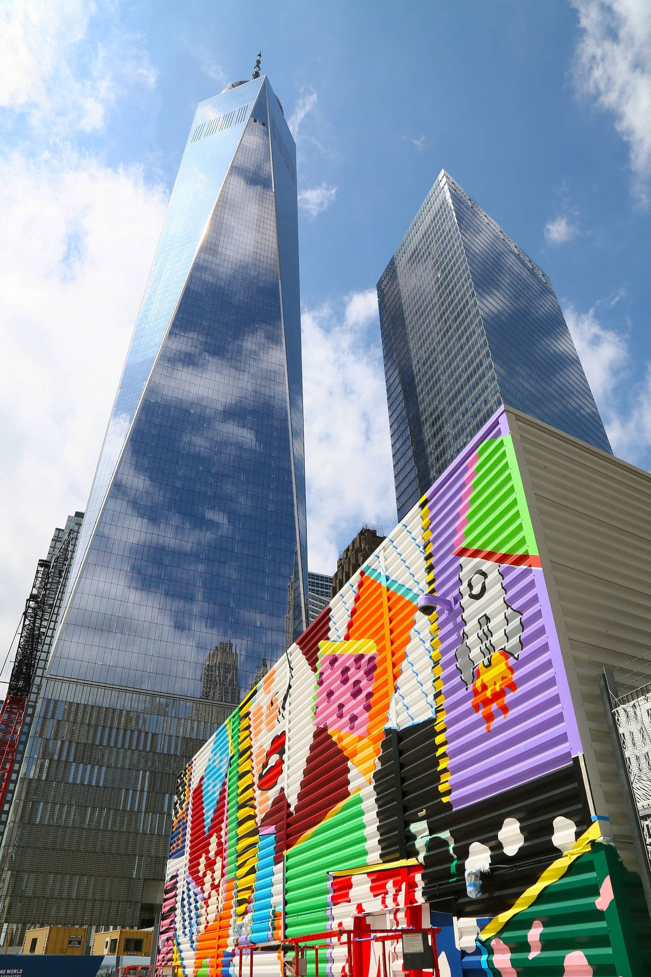 World Trade Center Colorful Paint Wallpaper