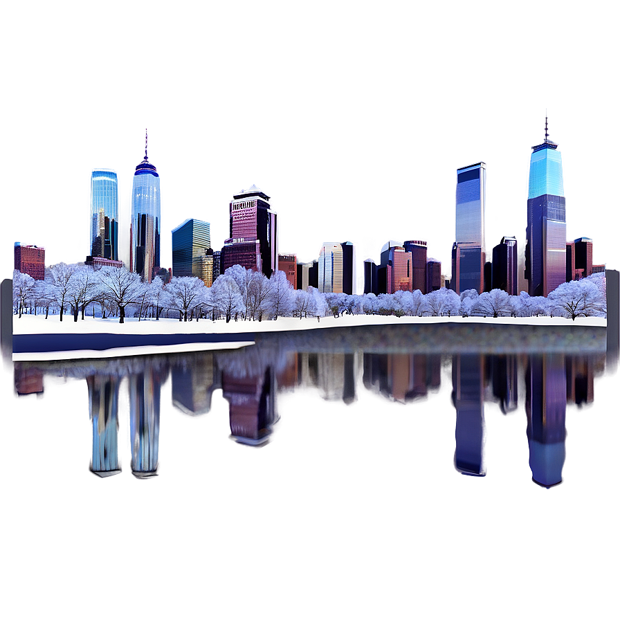 World Trade Center Winter Scene Png Onc PNG