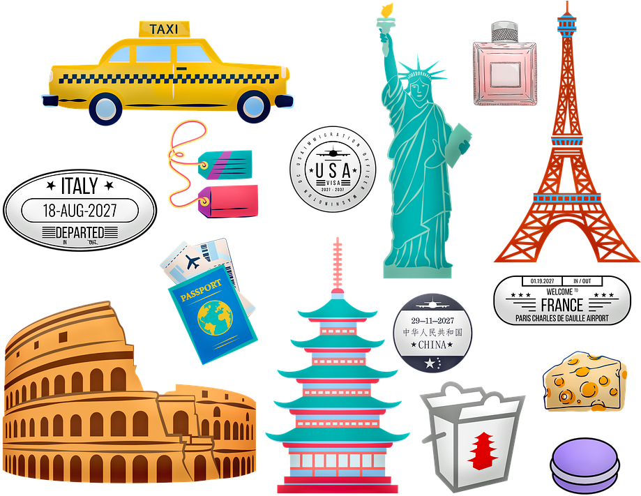 World Travel Icons Collection PNG