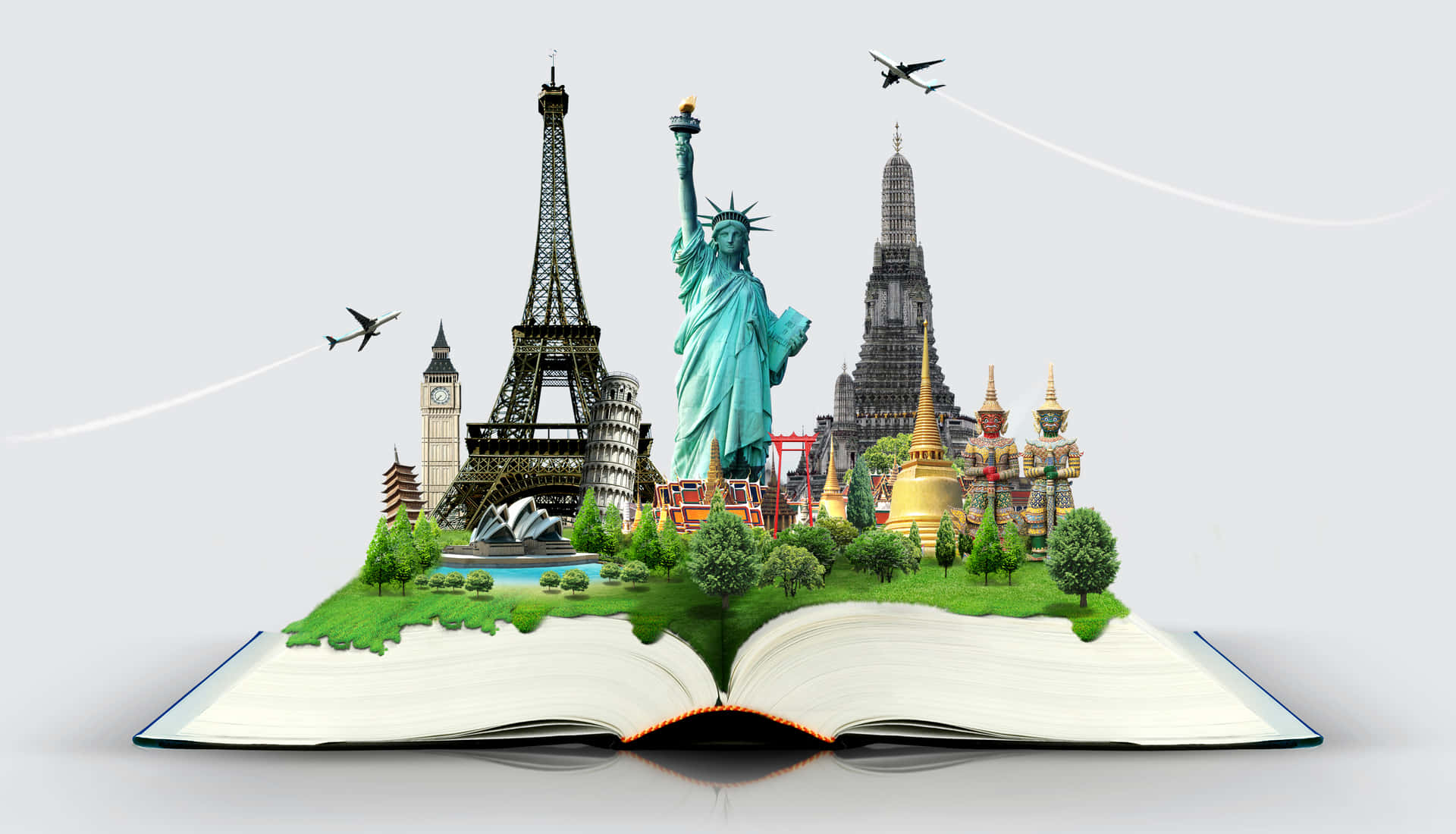 World Travel Landmarks Pop Up Book Wallpaper