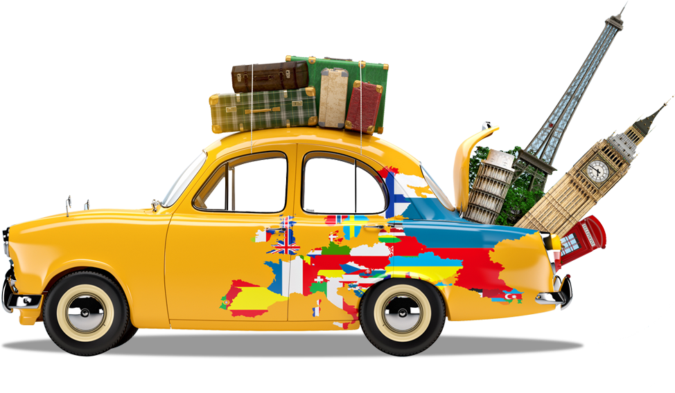 World Travel Themed Car PNG