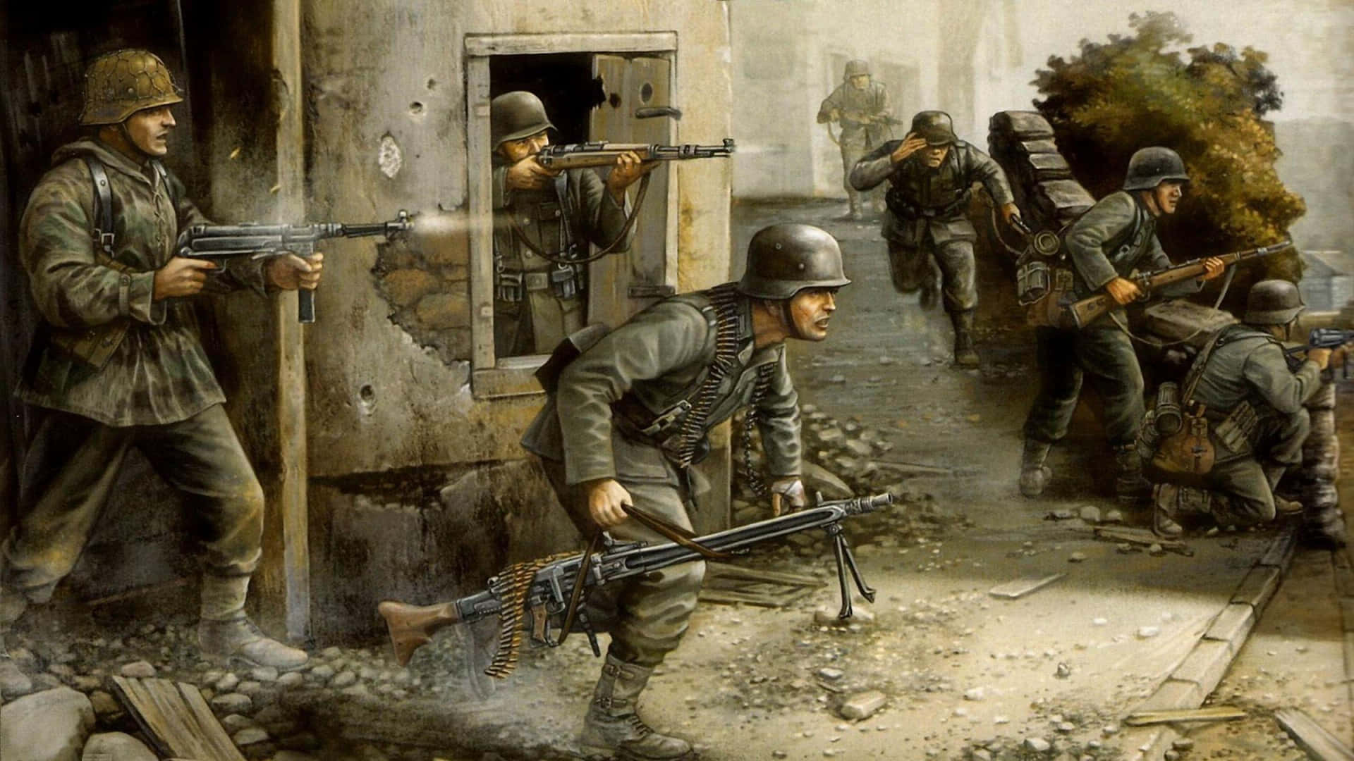 World War I I Soldiers In Combat Wallpaper