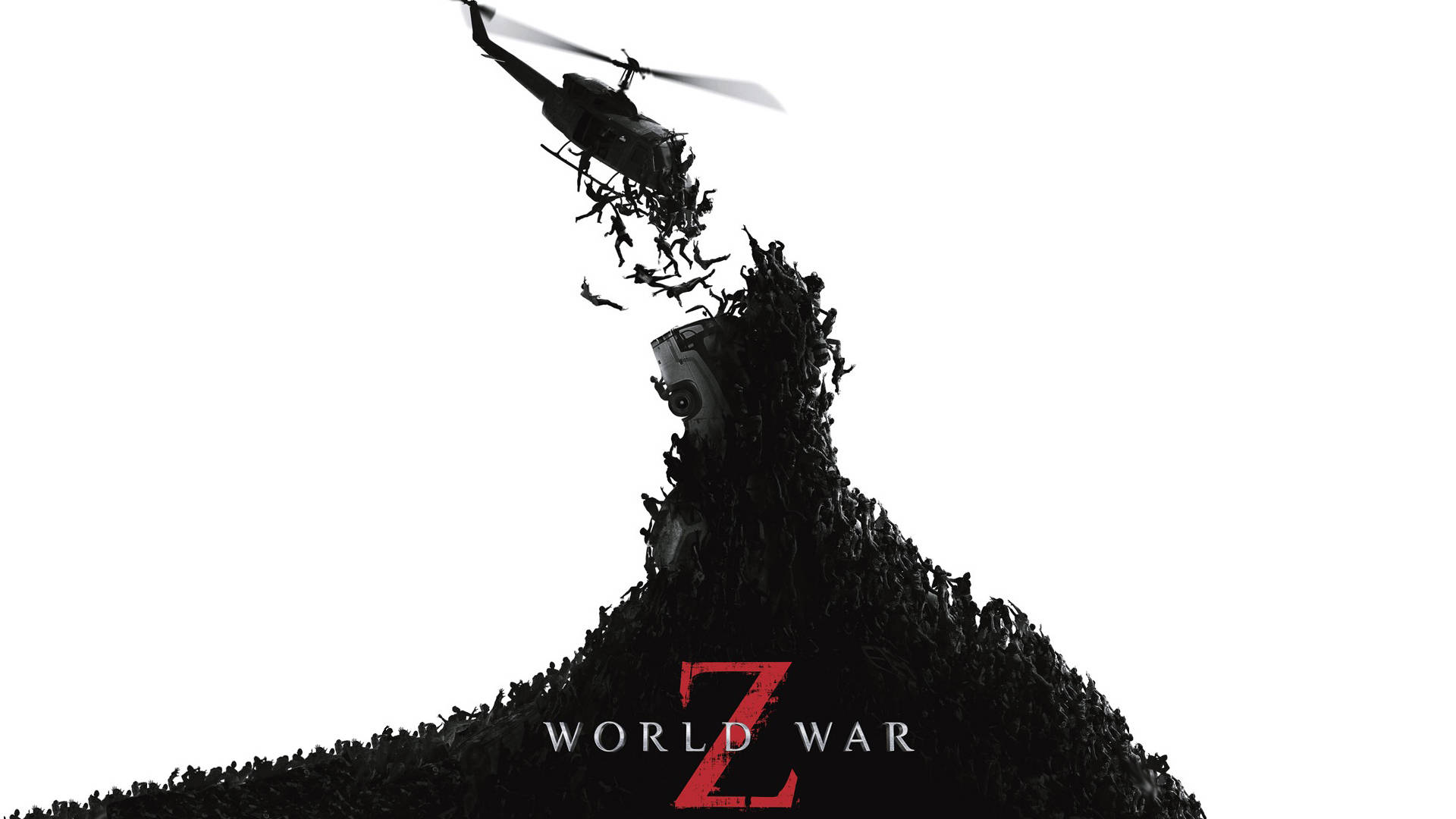 Verden Krig Z Sort Og Hvid Zombies Wallpaper
