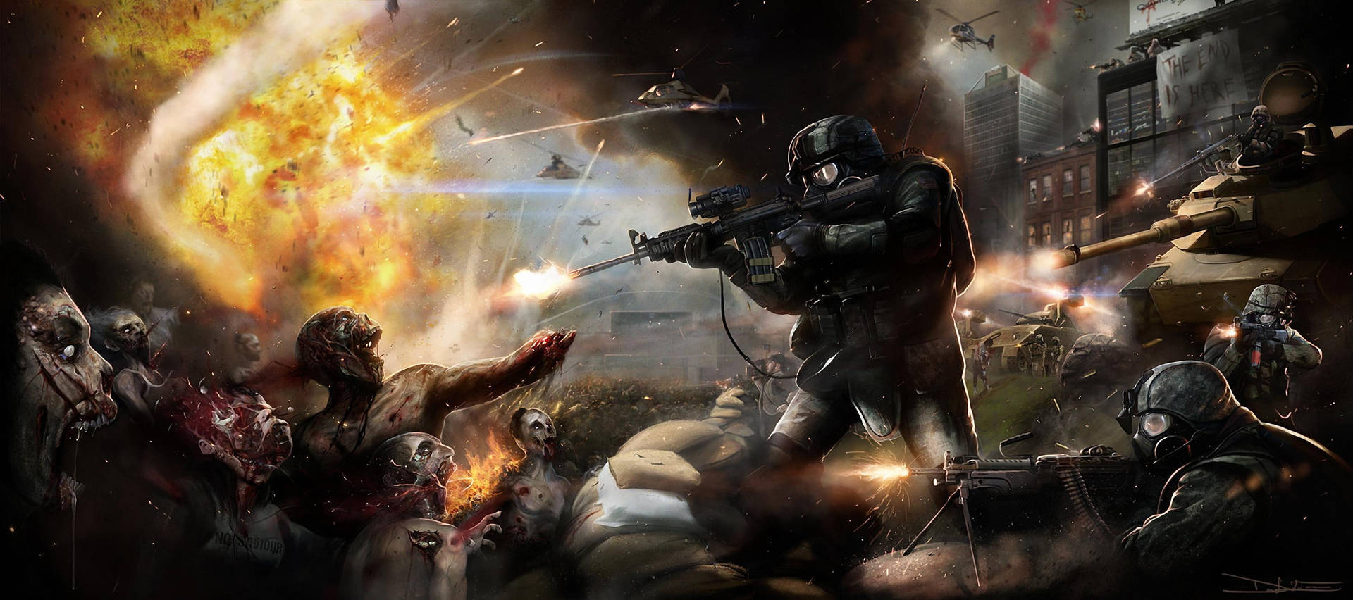 Worldwar Z Spiel Soldaten Gegen Zombies Wallpaper