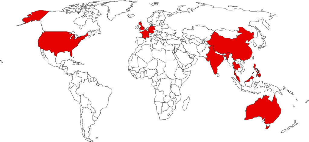 World_ Map_with_ Red_ Highlighted_ Countries PNG