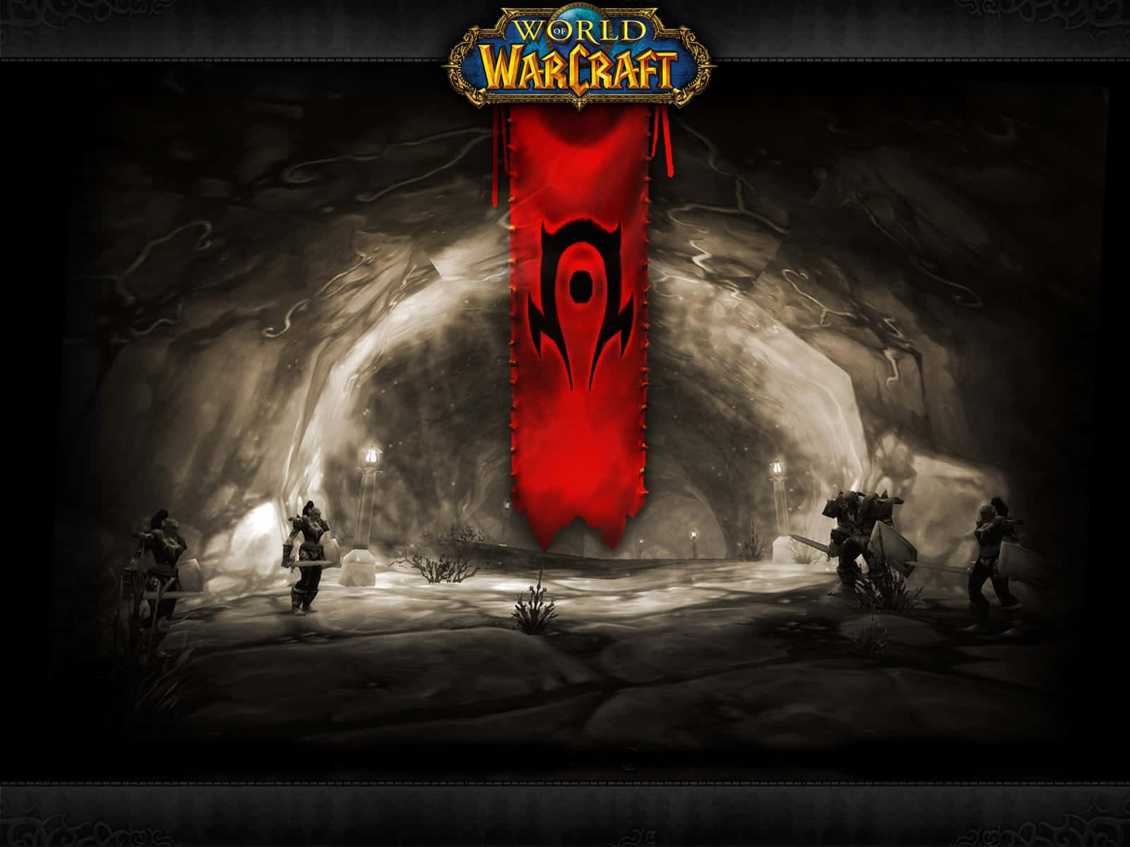 World Of Warcraft Horde Banner Achtergrond