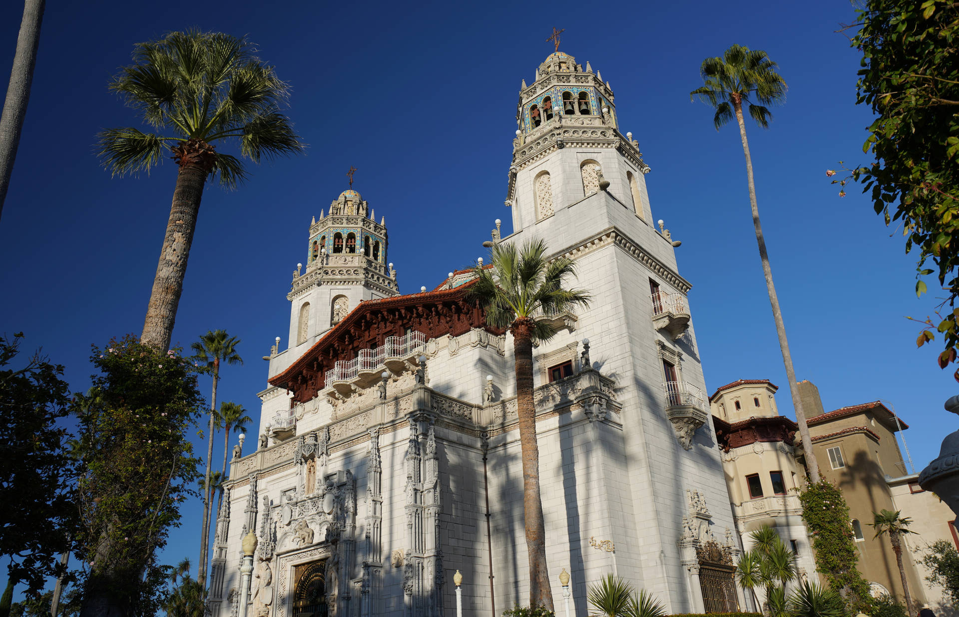 Worm's-eye View Of The Hearst Castle, California Wallpaper
