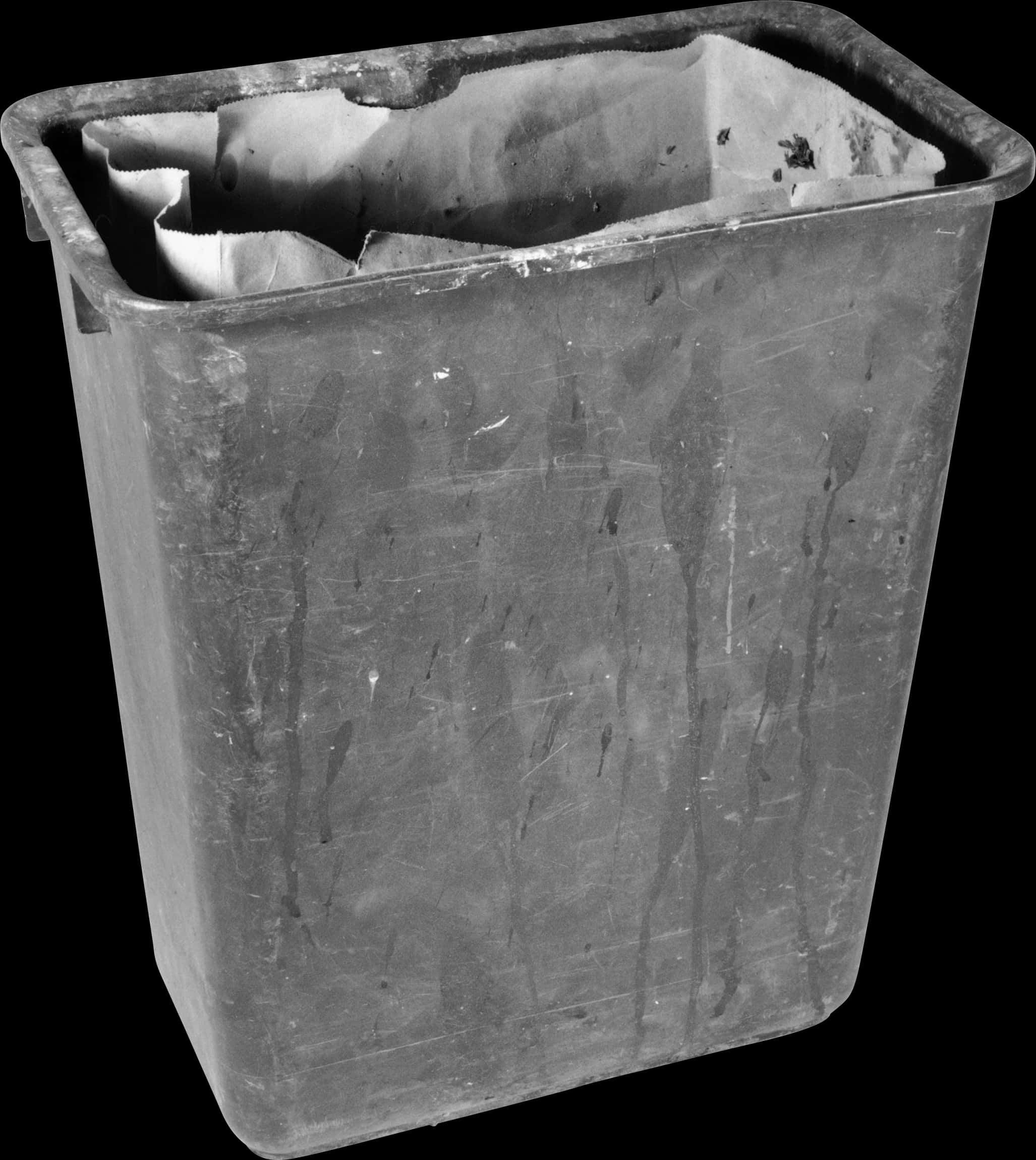 Worn Out Black Trash Can PNG
