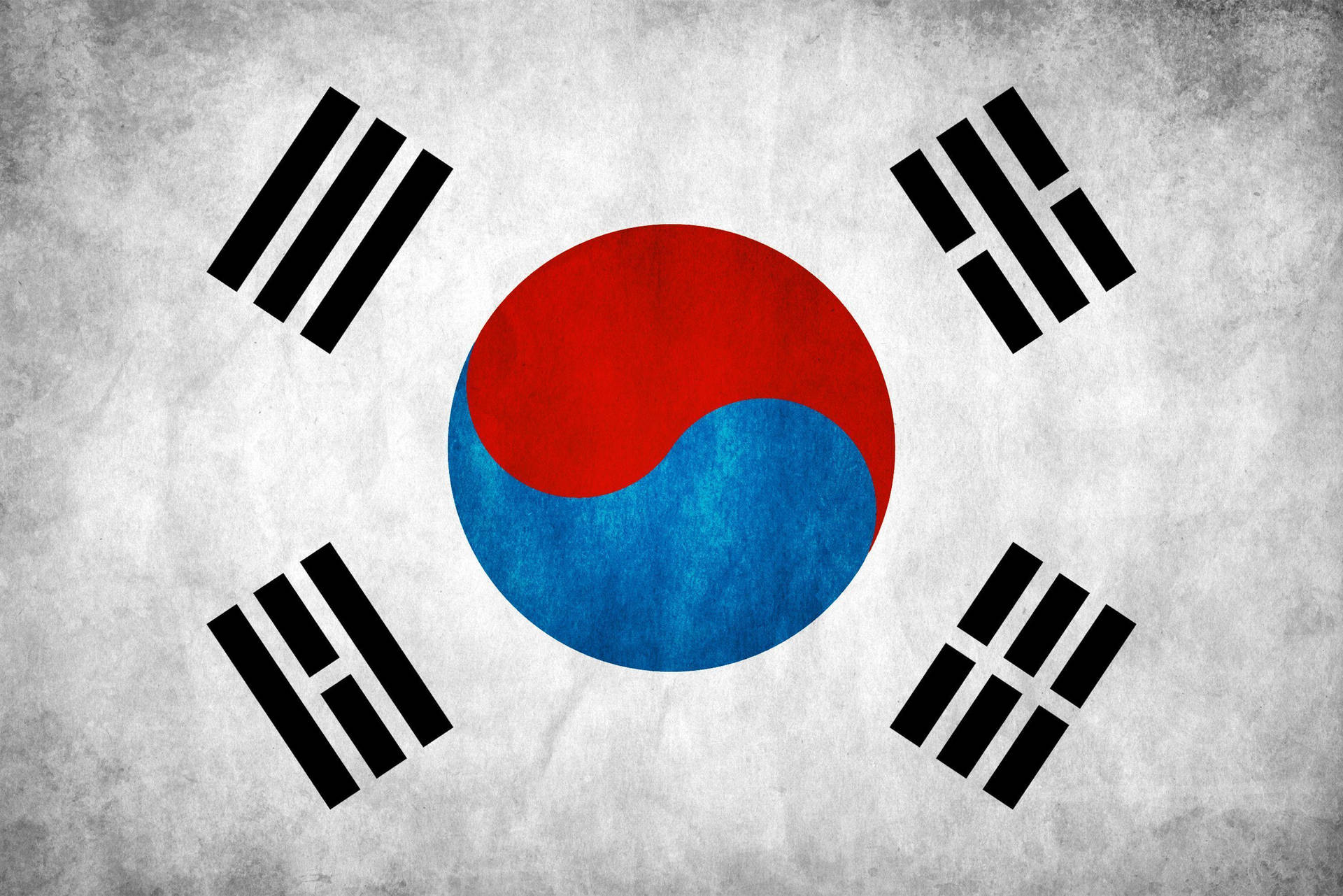 Bandeirada Coreia Do Sul Desgastada. Papel de Parede