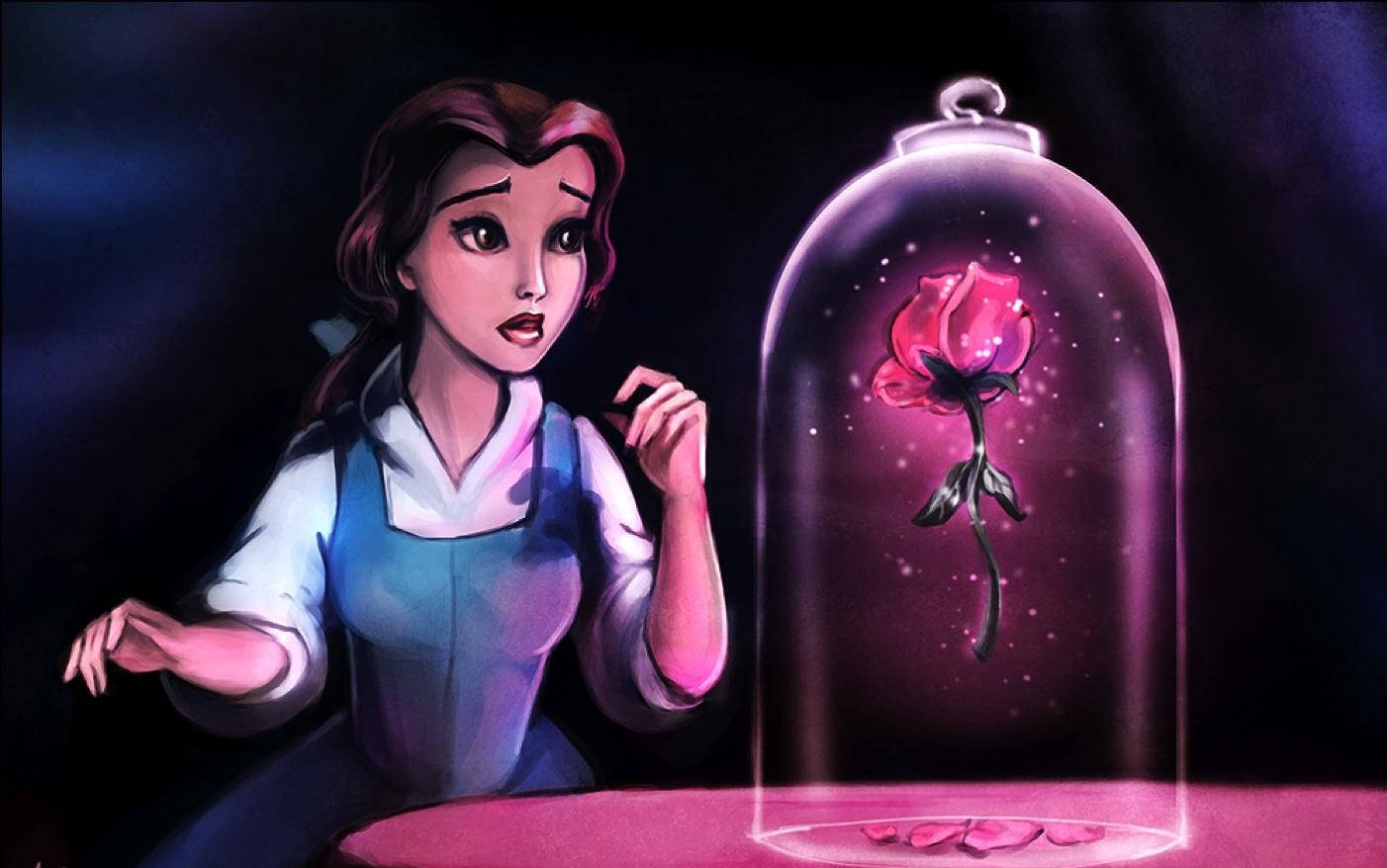 Worried Belle Beauty And The Beast Rose Wallpaper