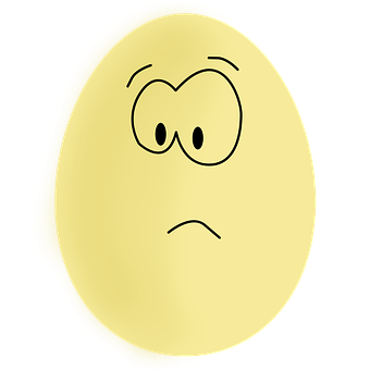 Worried Cartoon Egg Black Background PNG