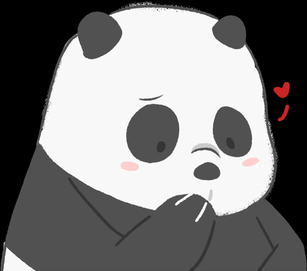 Worried Cartoon Panda PNG