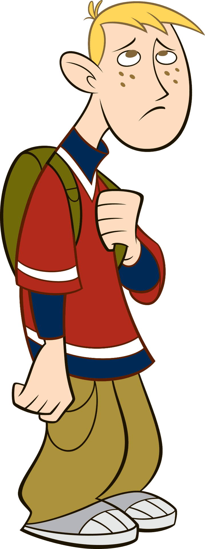 Worried Cartoon Teenager Walking PNG