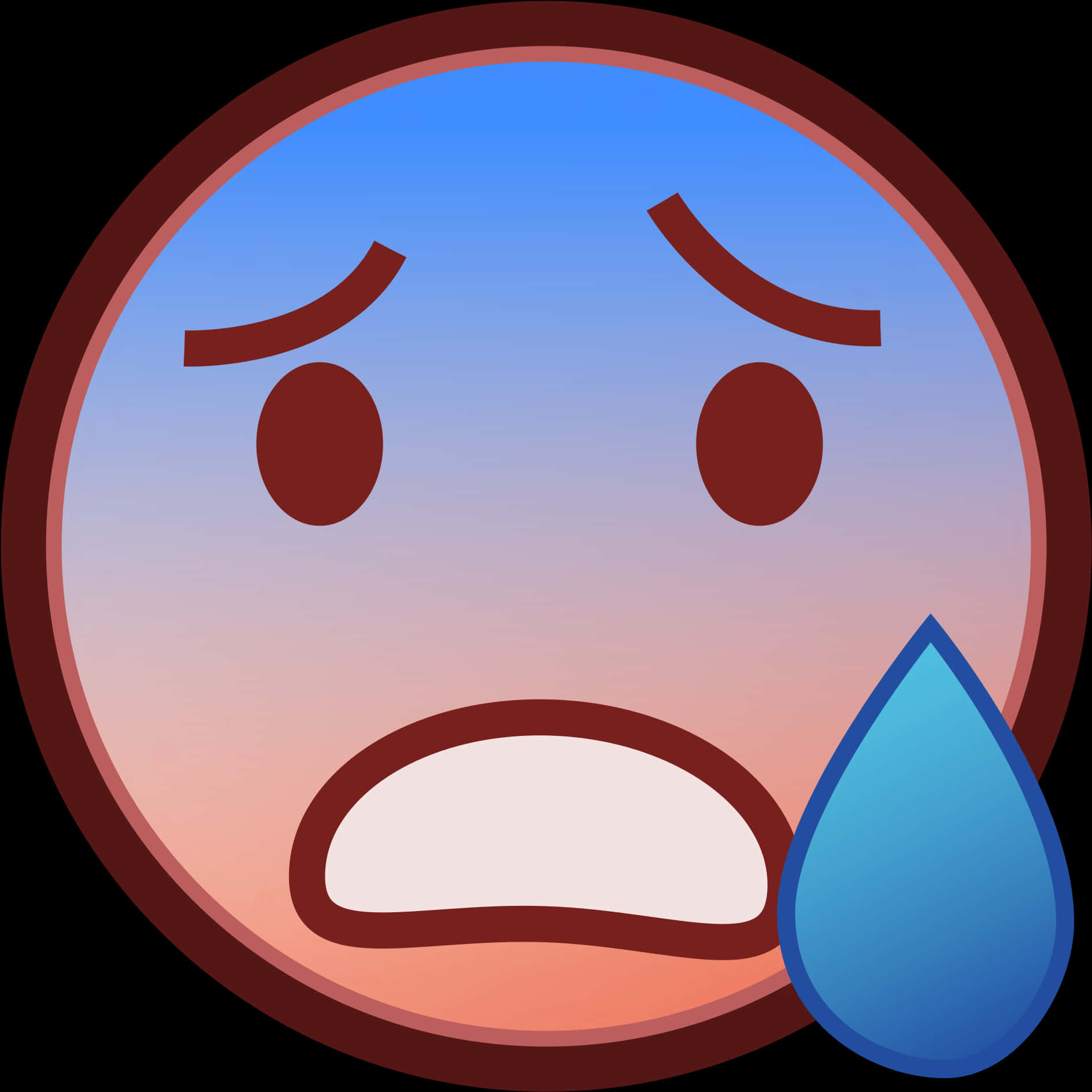 Worried Face Emojiwith Tear Drop PNG