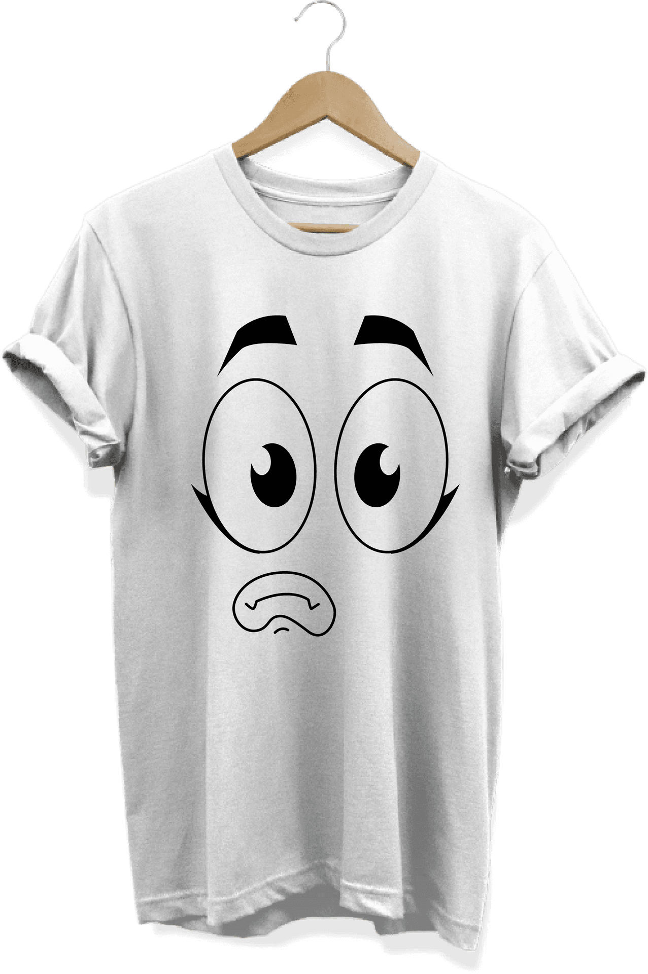 Worried Face T Shirt Design PNG