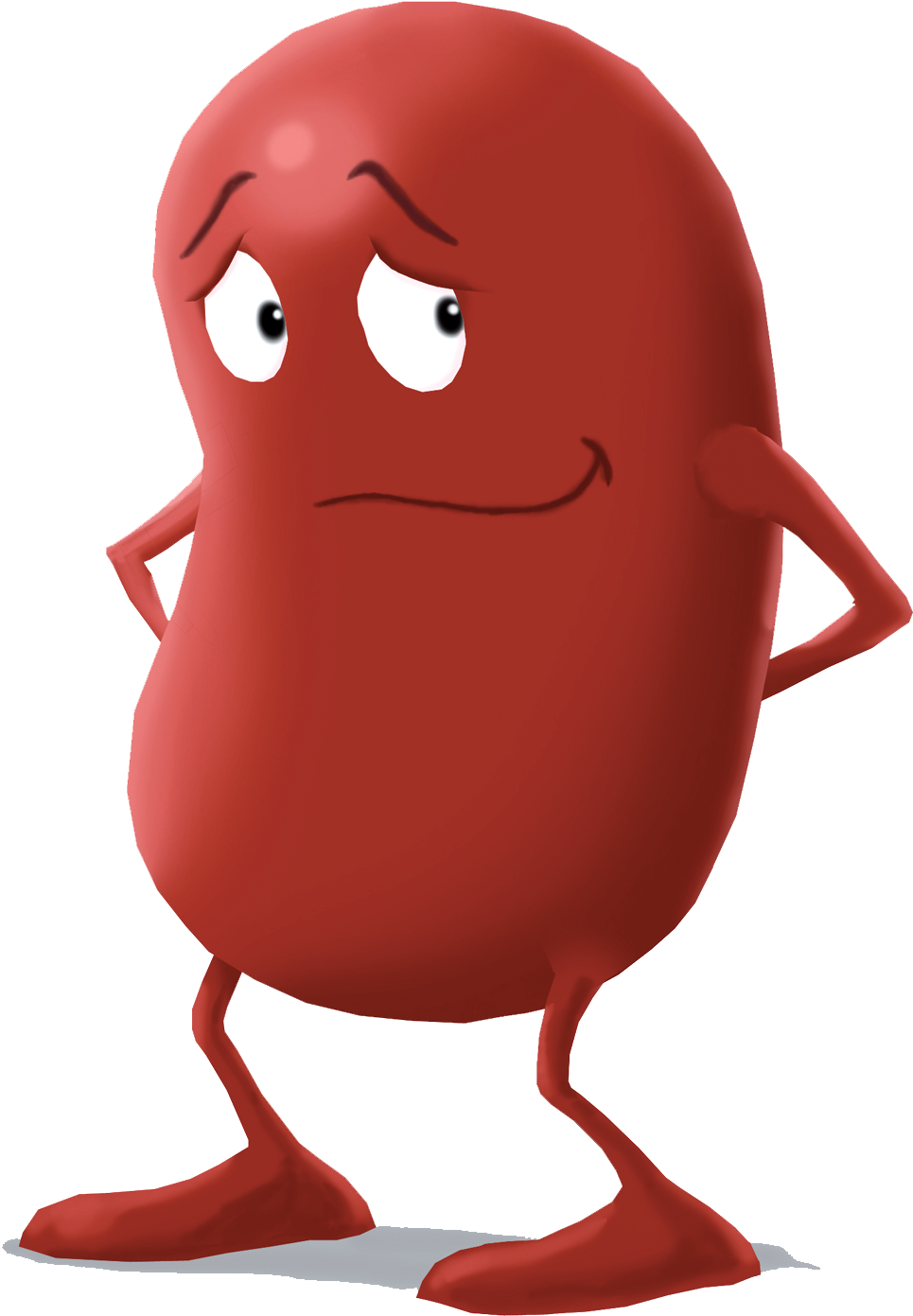 Worried Kidney Character Illustration PNG