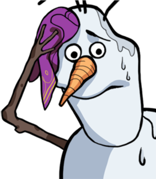 Worried Olaf Cartoon PNG