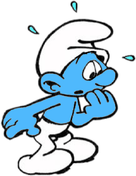 Worried Smurf Cartoon PNG