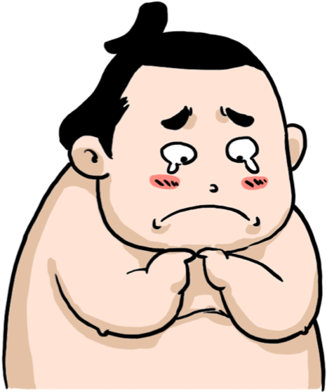 Worried Sumo Wrestler Cartoon PNG