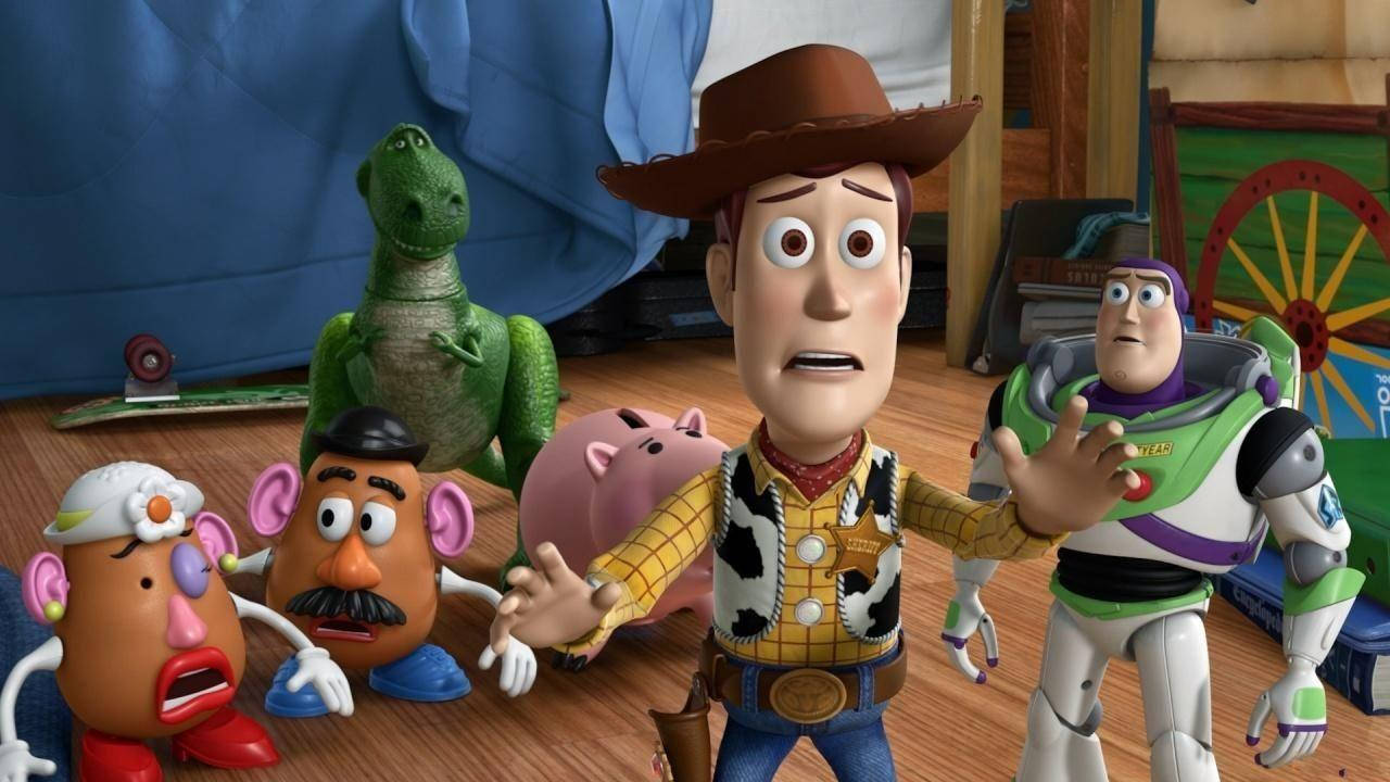 Worried Woody And Toys Wallpaper