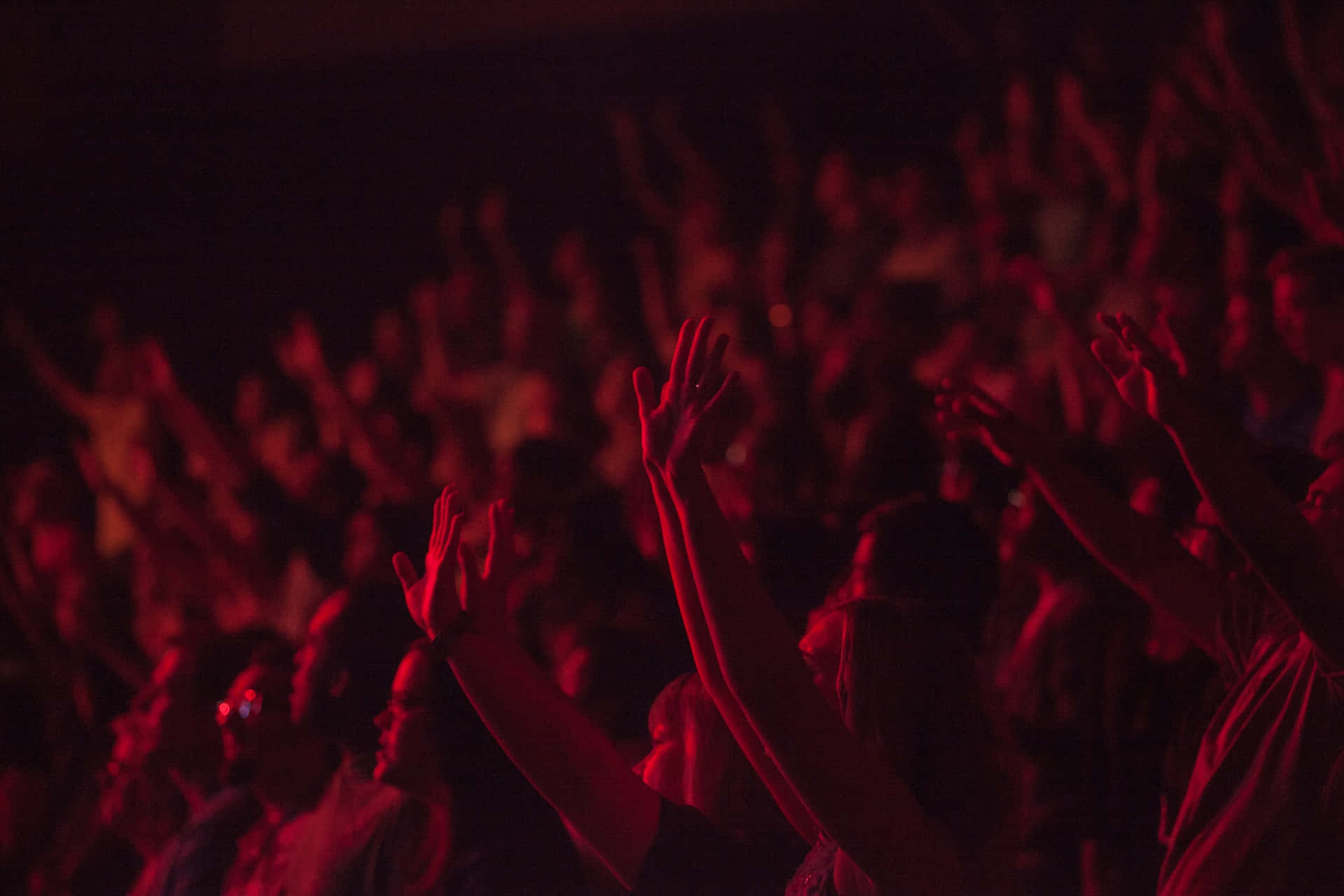 Crowd Raising Hands Worship Picture