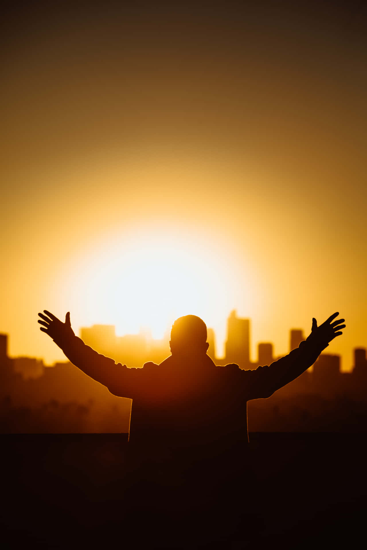 Man Worship With Sunset Picture