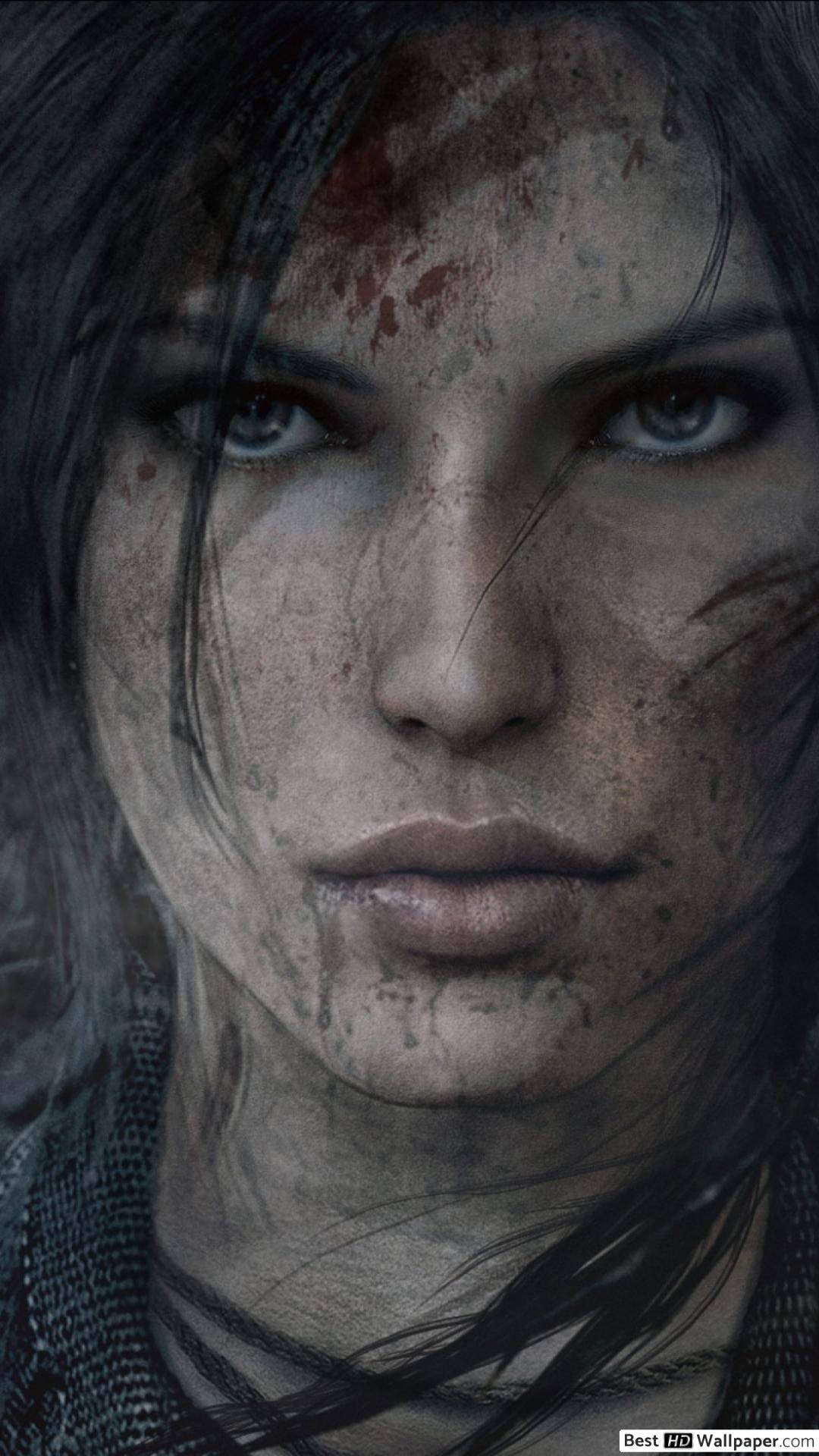 Såret Ansigt Tomb Raider iPhone Tapet Wallpaper