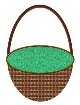 Woven Basketwith Green Lining PNG