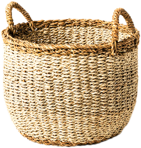 Woven Seagrass Basket Texture PNG