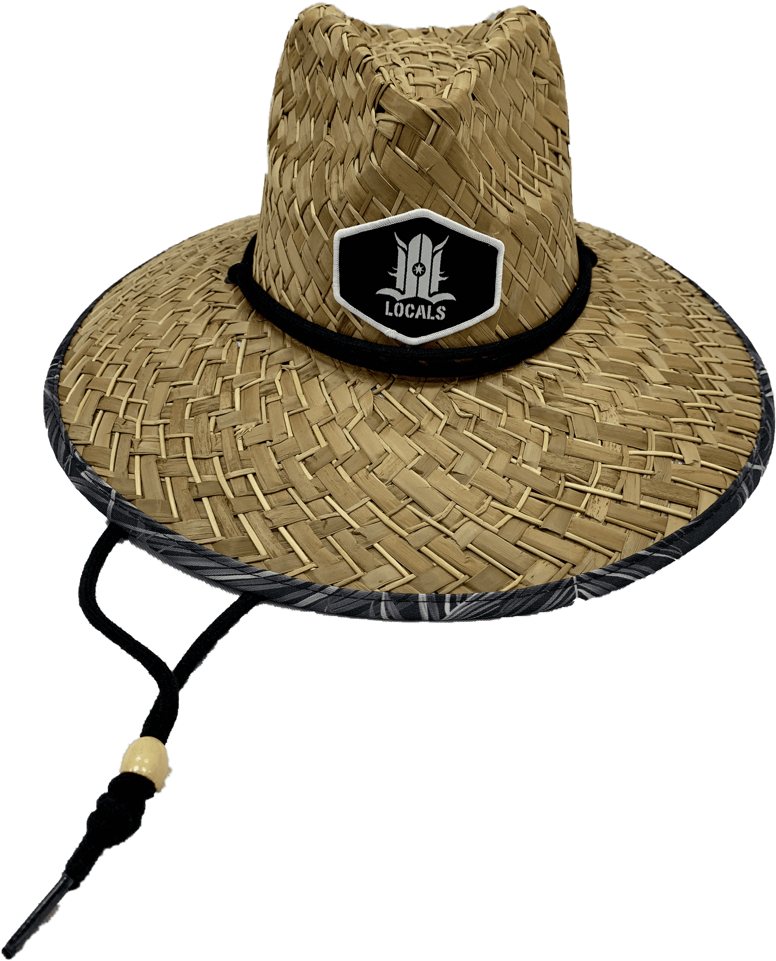 Woven Straw Hatwith Logo Patch PNG