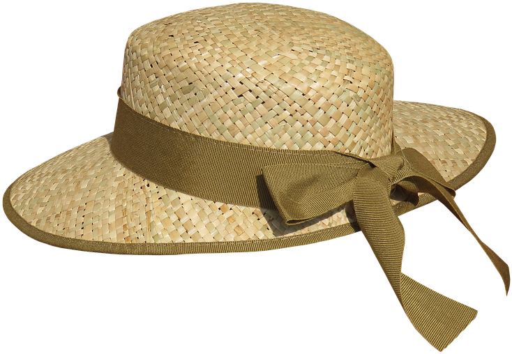 Woven Straw Hatwith Ribbon PNG
