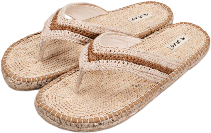 Woven Straw Sandals Isolated PNG