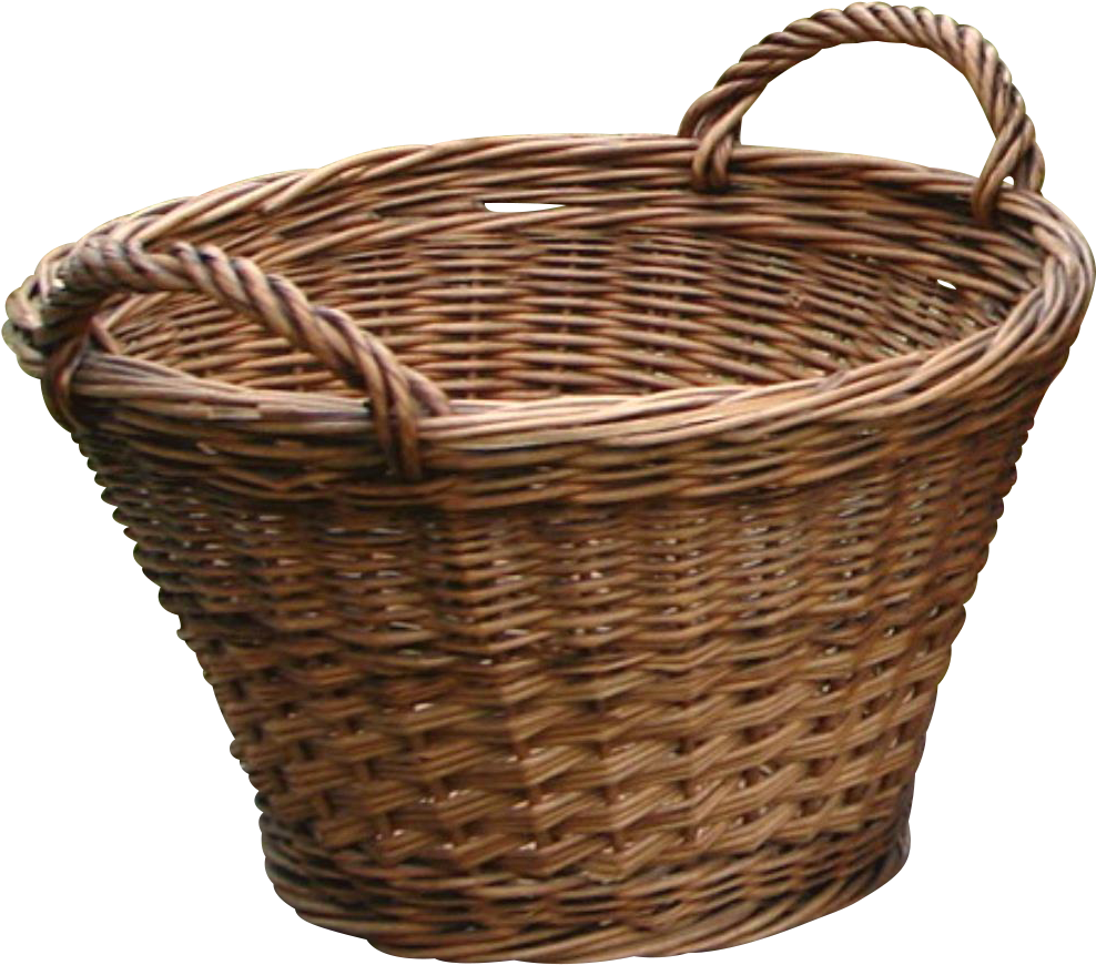 Woven Wicker Basket PNG