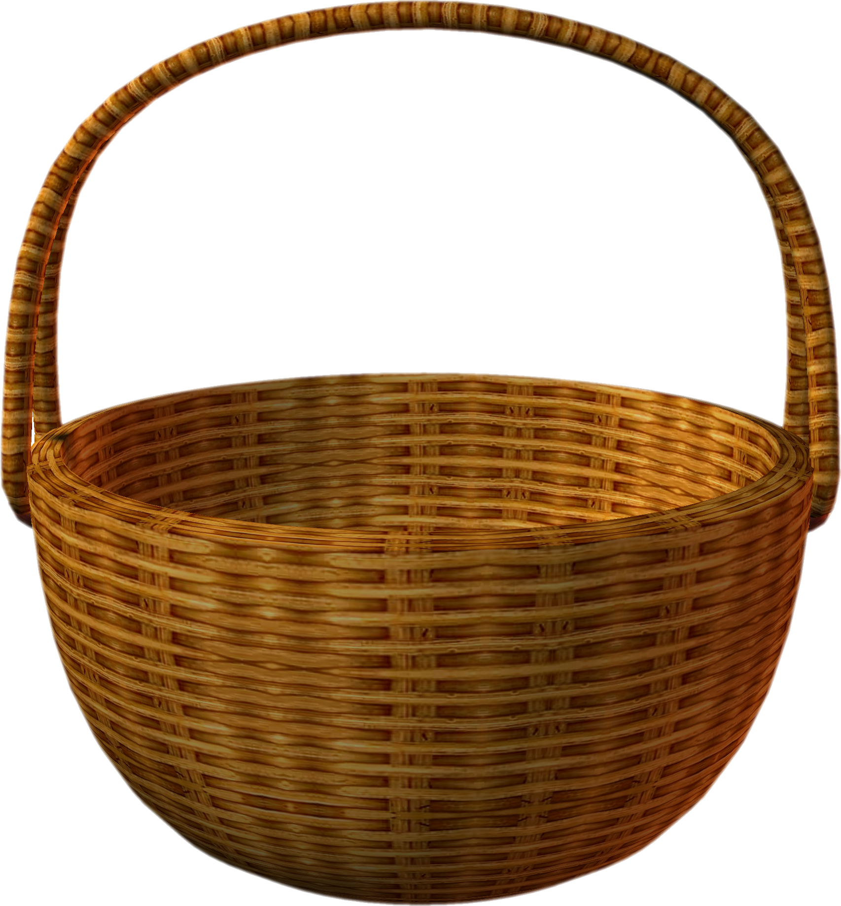 Woven Wicker Basket Handle PNG
