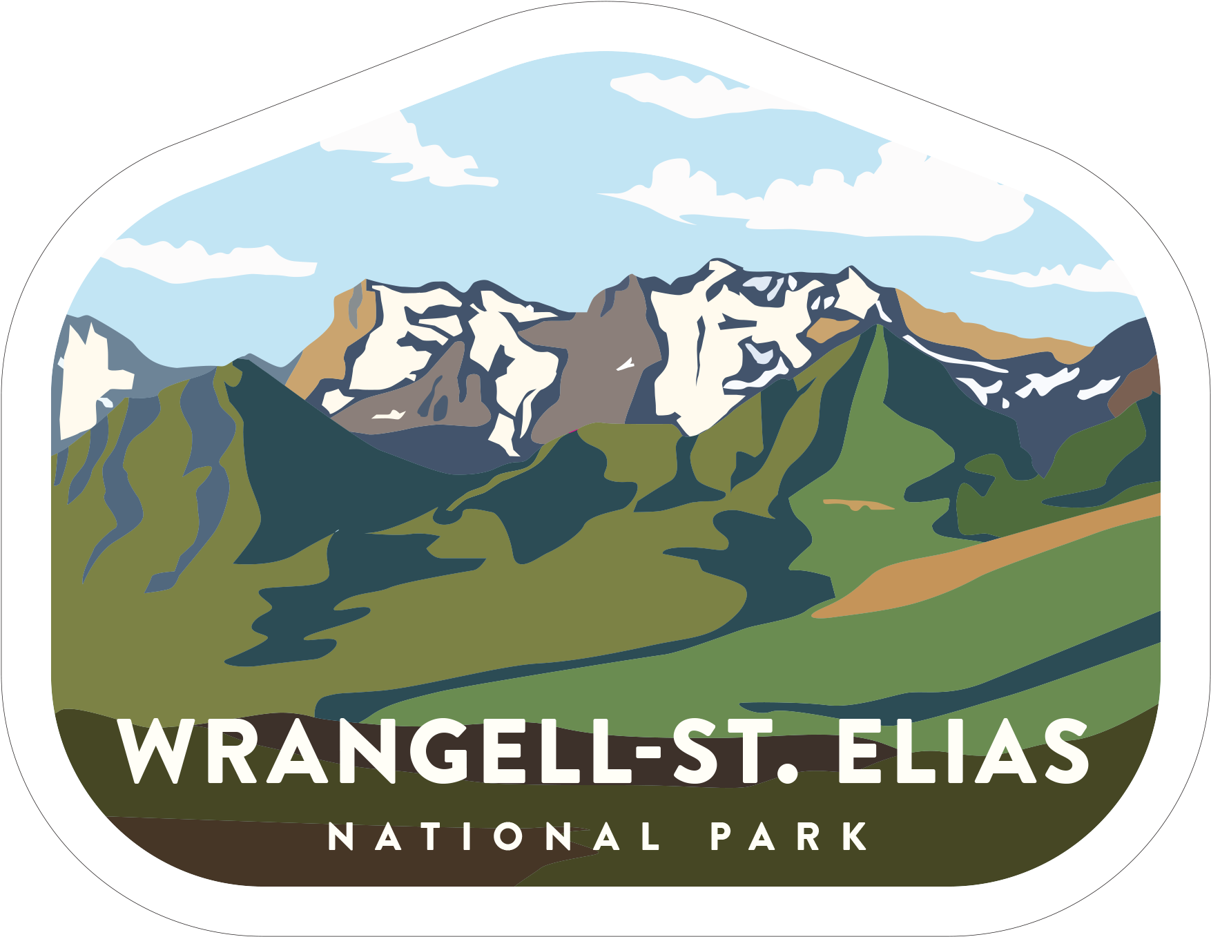 Wrangell St Elias National Park Illustration PNG