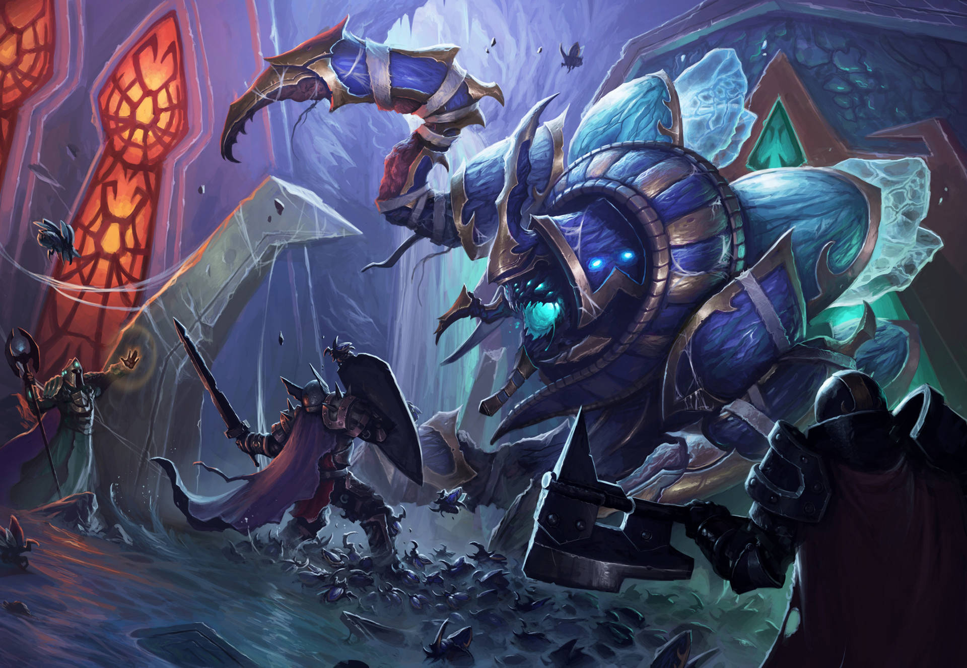 Wrath Of The Lich King Anub'arak tapetet giver dig et foretrukket glimt af det klassiske Warcraft mmorpg-spil. Wallpaper