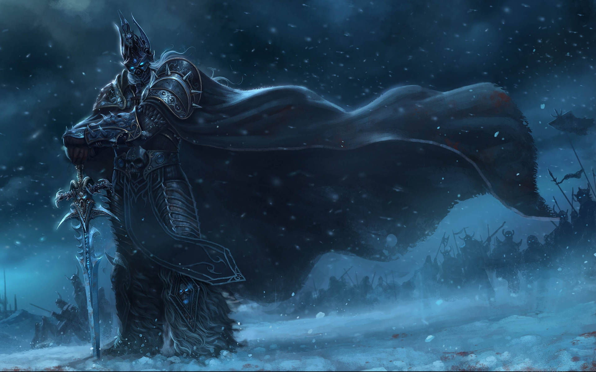 Wrath Of The Lich King Poster Tapet: Bliv transporteret tilbage til Nordlige Kalimdor til den ultimative kamp mellem godhed og ondskab. Wallpaper