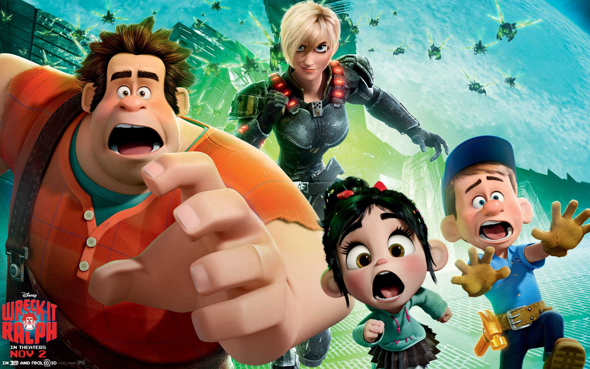 Wreck-It Ralph 2012 Movie Characters Wallpaper