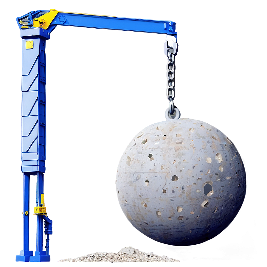 Wrecking Ball Demolishing Building Png Qfd67 PNG