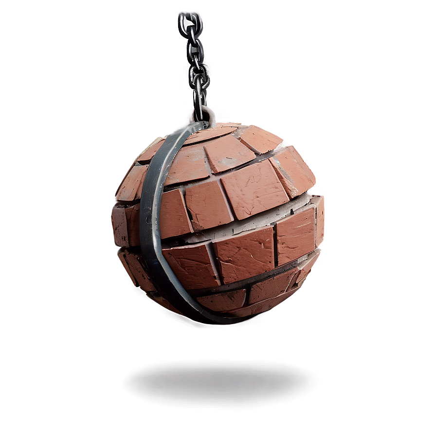 Wrecking Ball With Broken Brick Wall Png Rdf42 PNG