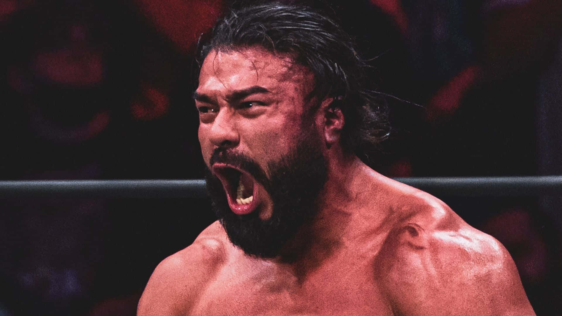Wrestler Andrade El Idolo Shouting Wallpaper