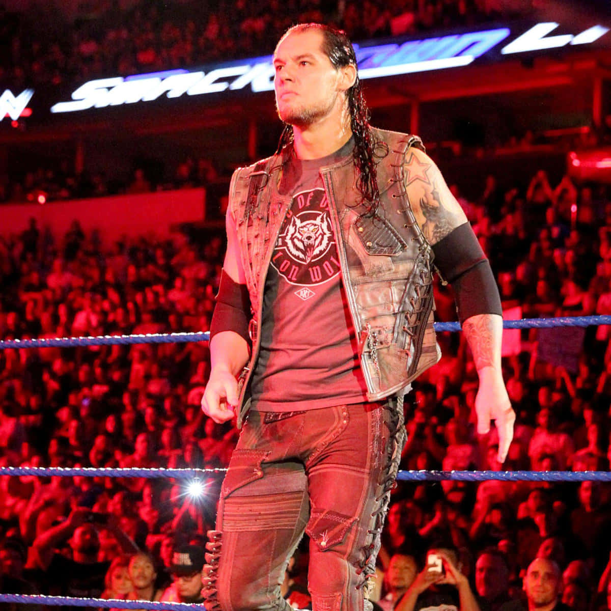 WWE Superstar Baron Corbin in Action in the Ring Wallpaper